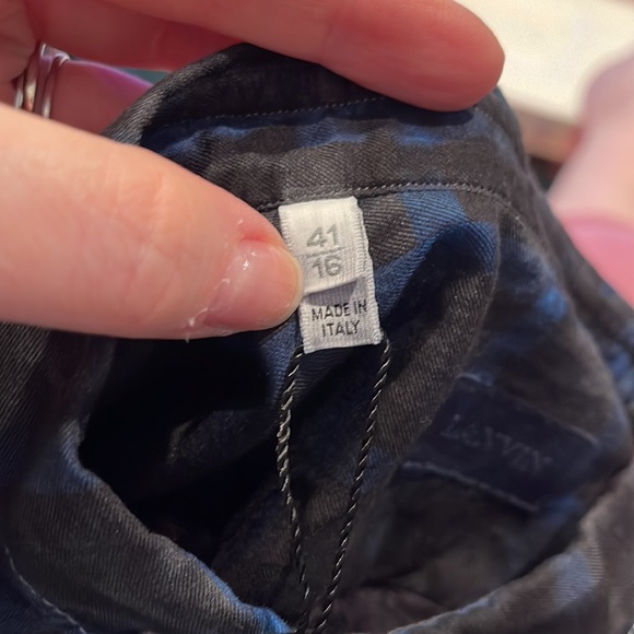 NWT Lanvin spray paint effect checked shirt - Picture 7 of 16